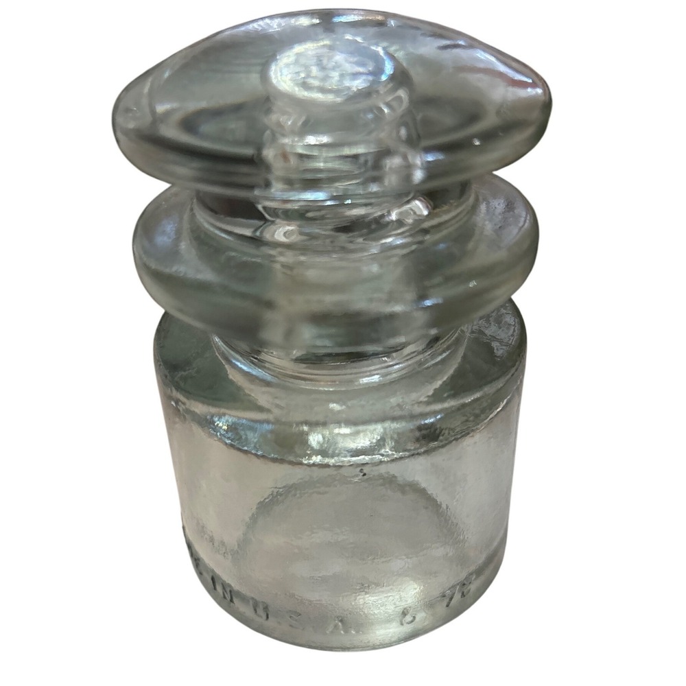 Vintage Kerr Clear Glass Insulator Made‎ in USA 16 72 Double Petticoat 3.75 Inch
